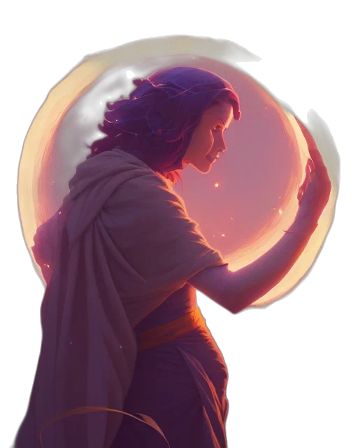 staff, concept art, fantasy art, comic book art, watercolor, fire, outer space, sunset transparent PNG cut-out