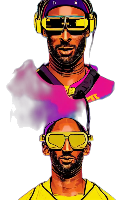 concept art, vaporwave, cyberpunk, comic book art transparent PNG cut-out