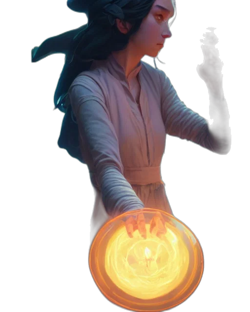 staff, mask, creature, jacket, concept art, fantasy art, 3d render, photorealistic transparent PNG cut-out