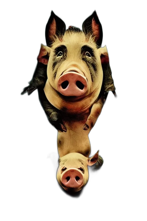 animal, face, food, mask, photorealistic, 3d render, poster, horror transparent PNG cut-out