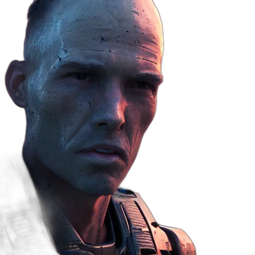 face, robot, cyberpunk, 3d render, concept art, photorealistic, portrait, war transparent PNG cut-out