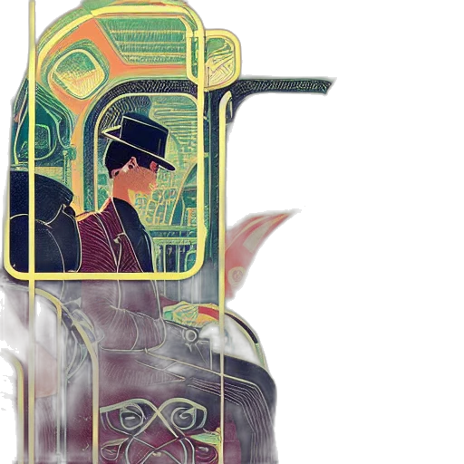 car, bottle, robot, concept art, comic book art, parisian, subway, illustration transparent PNG cut-out