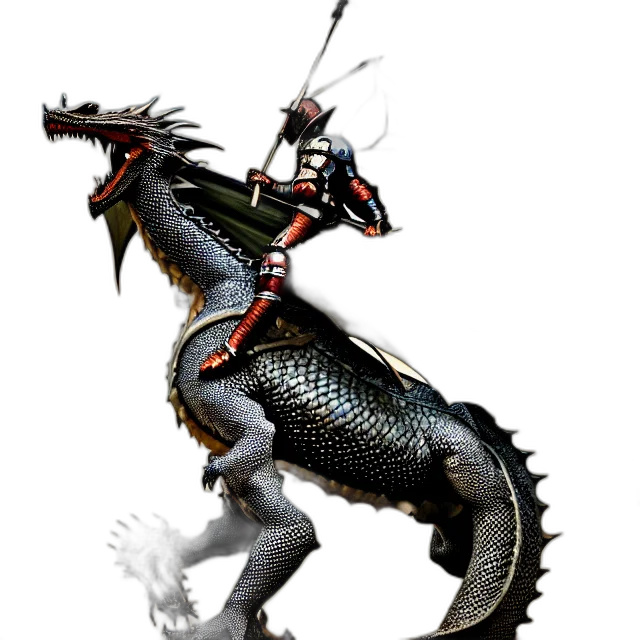 dragon, animal, creature, sword transparent PNG cut-out