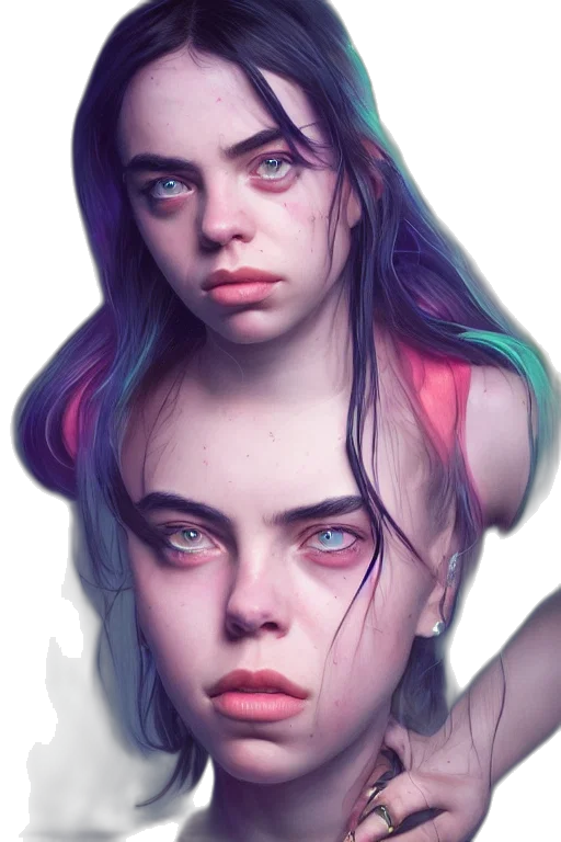 face, creature, dress, jacket, photorealistic, cyberpunk, fantasy art, concept art transparent PNG cut-out