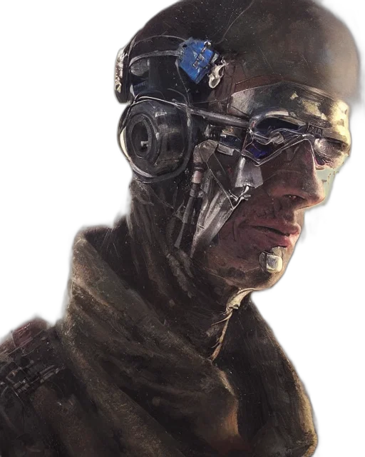 robot, face, mask, cyberpunk, concept art, photorealistic, comic book art, masked transparent PNG cut-out
