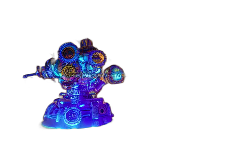 robot, weapon, jewelry, staff, 3d render, concept art, cyberpunk, vaporwave transparent PNG cut-out