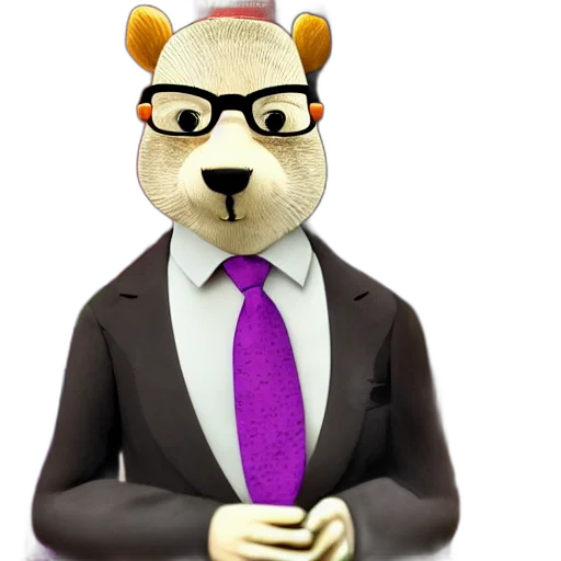 staff, animal, 3d render, cartoon transparent PNG cut-out