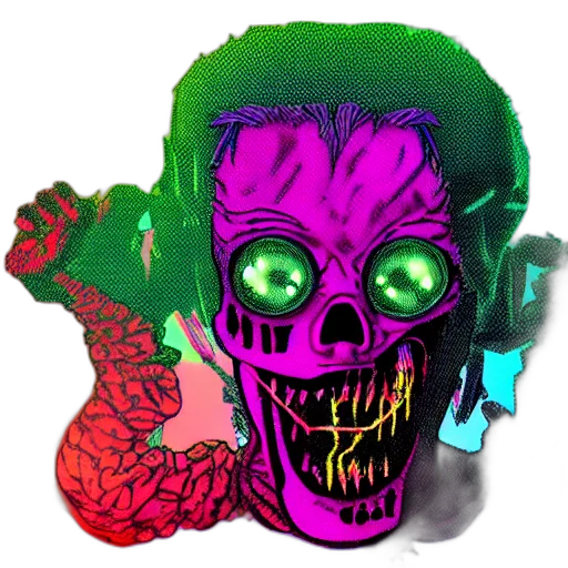 mask, face, creature, vaporwave, cyberpunk, pixel art, concept art, neon lights transparent PNG cut-out