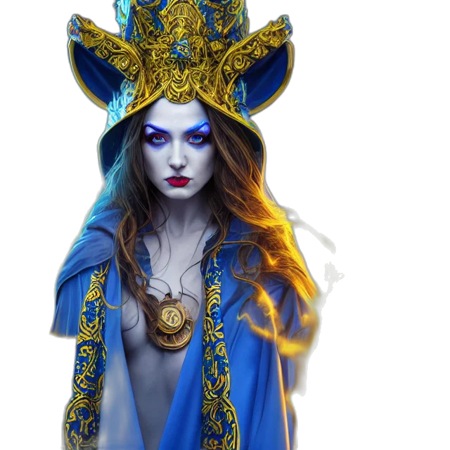 crown, jewelry, staff, fantasy art, concept art, photorealistic, comic book art, blue transparent PNG cut-out