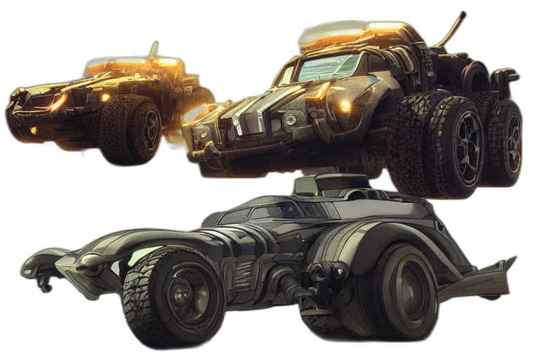 car, weapon, concept art, 3d render transparent PNG cut-out
