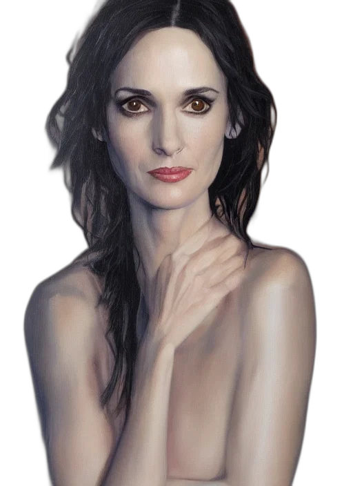 face, jewelry, dress, photorealistic, oil painting, fantasy art, watercolor, dark transparent PNG cut-out