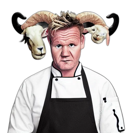 animal, food, concept art, cartoon, portrait, chef, gordon, ramsay transparent PNG cut-out