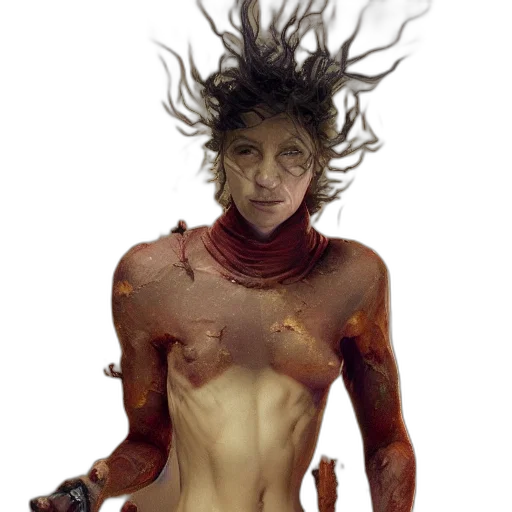 creature, hair, face, concept art transparent PNG cut-out