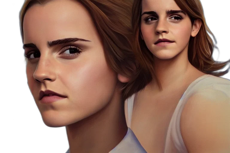 face, photorealistic, concept art, fantasy art, comic book art, emma, watson, glass transparent PNG cut-out