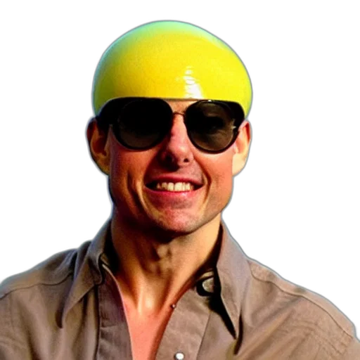 hat, staff, mask, face, photorealistic, neon, tom, cruise transparent PNG cut-out