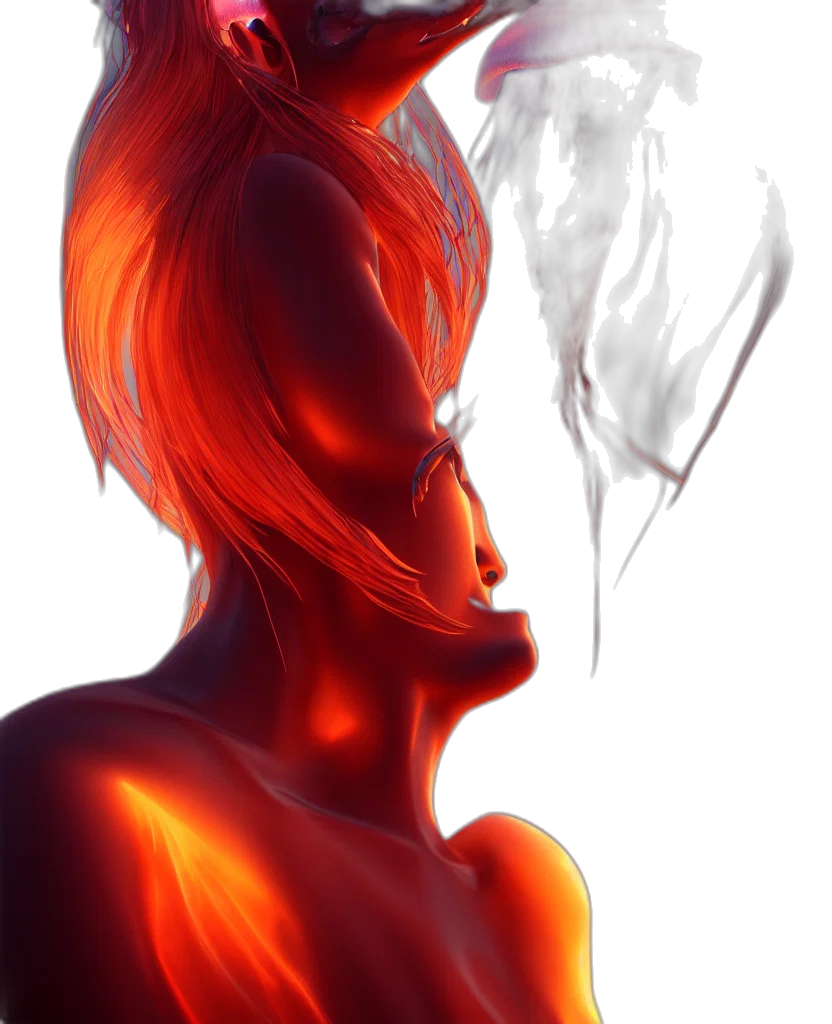 mask, face, photorealistic, concept art, fantasy art, 3d render, fire, neon lights transparent PNG cut-out