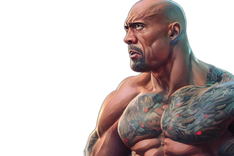 face, photorealistic, comic book art, concept art, fantasy art, rock, wwe, single transparent PNG cut-out