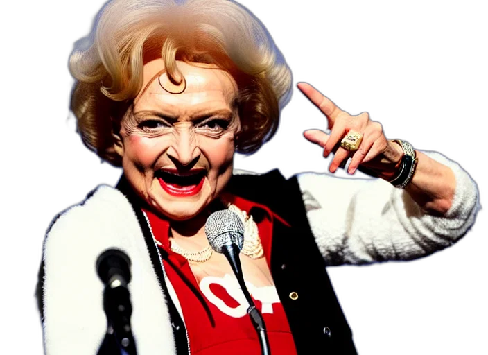 publicity, photo, still, betty, white, gangsta, rapper, live transparent PNG cut-out