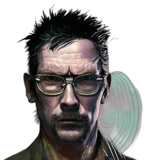 face, jacket, comic book art, cyberpunk transparent PNG cut-out