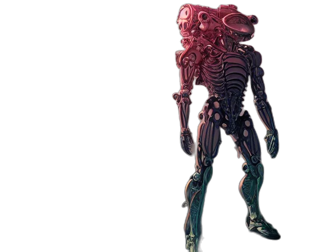 robot, creature, concept art, 3d render transparent PNG cut-out