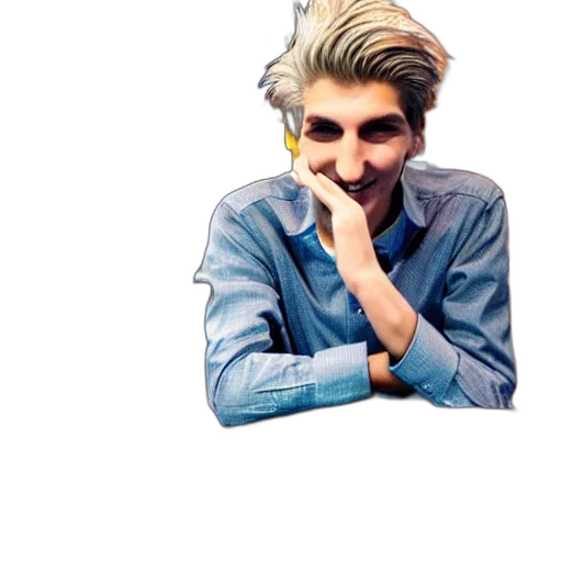 face, jacket, hair, creature transparent PNG cut-out