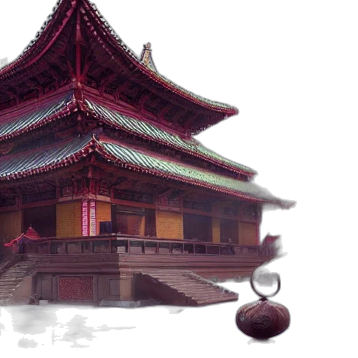 building, umbrella, mask, staff, photorealistic, concept art, 3d render, pixel art transparent PNG cut-out
