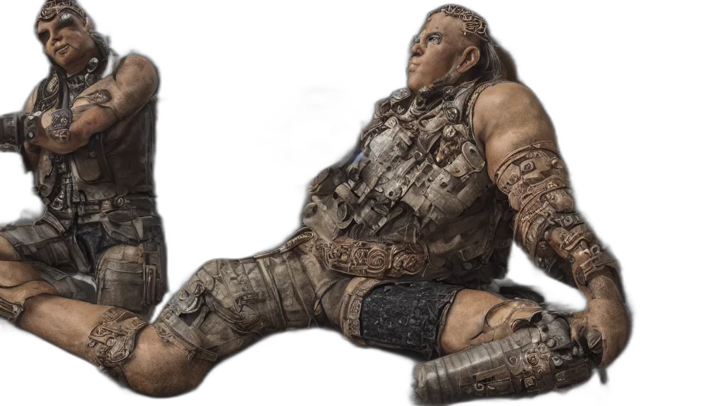 weapon, creature, 3d render, concept art, cyberpunk, photorealistic, donald, trump transparent PNG cut-out