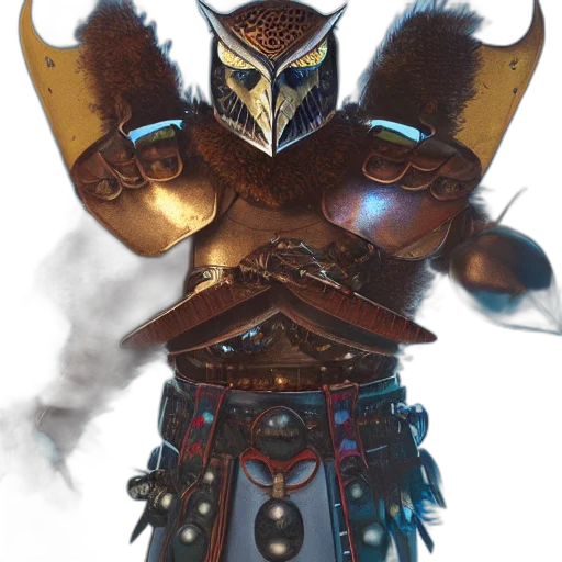 mask, staff, sword, robot, concept art, fantasy art, 3d render, comic book art transparent PNG cut-out