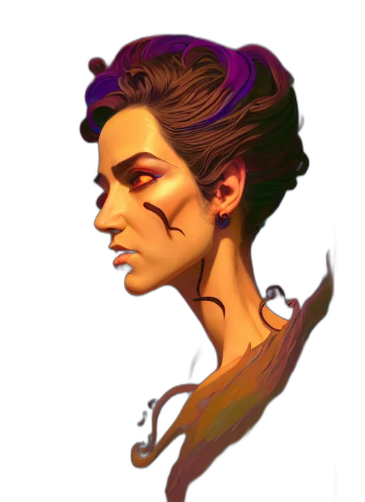 face, mask, crown, staff transparent PNG cut-out