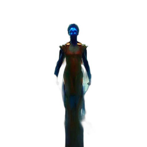 dress, robot, staff, creature transparent PNG cut-out