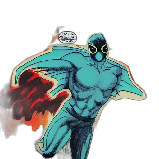 creature, mask, robot, comic book art transparent PNG cut-out