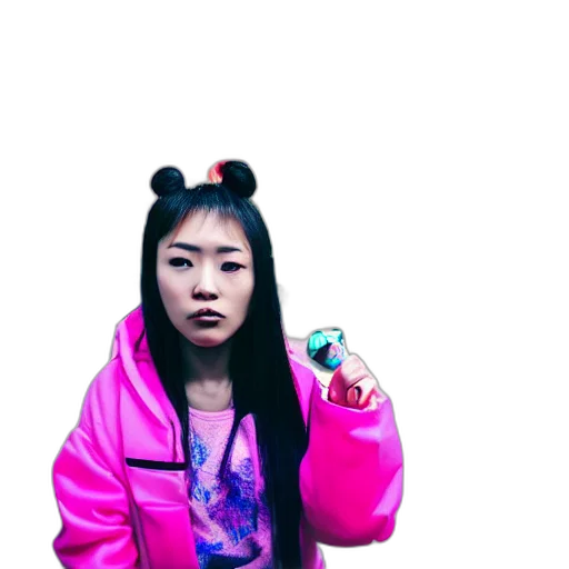 jacket, creature, staff, face transparent PNG cut-out