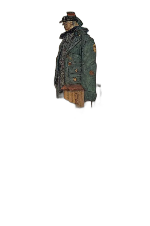 jacket, staff, mask, hat transparent PNG cut-out