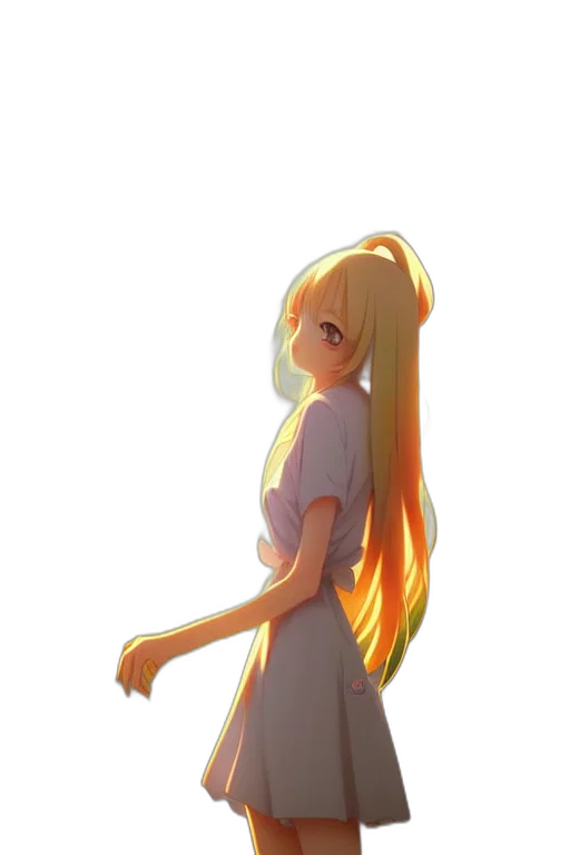 dress, staff, hair, dragon, anime, pixel art, concept art, fantasy art transparent PNG cut-out