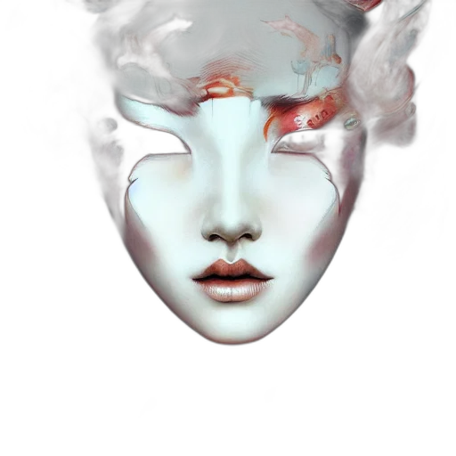 mask, face, crown, creature, fantasy art, photorealistic, concept art, 3d render transparent PNG cut-out