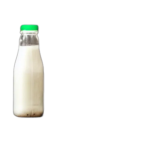 bottle, food, animal, weapon, 3d render, photorealistic, milk, over transparent PNG cut-out