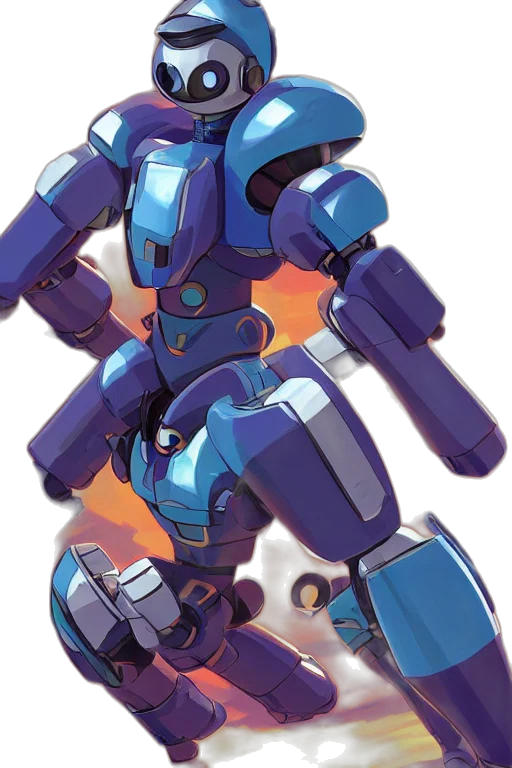 robot, weapon, concept art, vaporwave transparent PNG cut-out