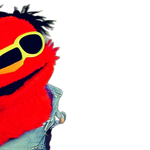 jacket, mask, 3d render, cartoon, elmo, version, eyes, sunglasses transparent PNG cut-out