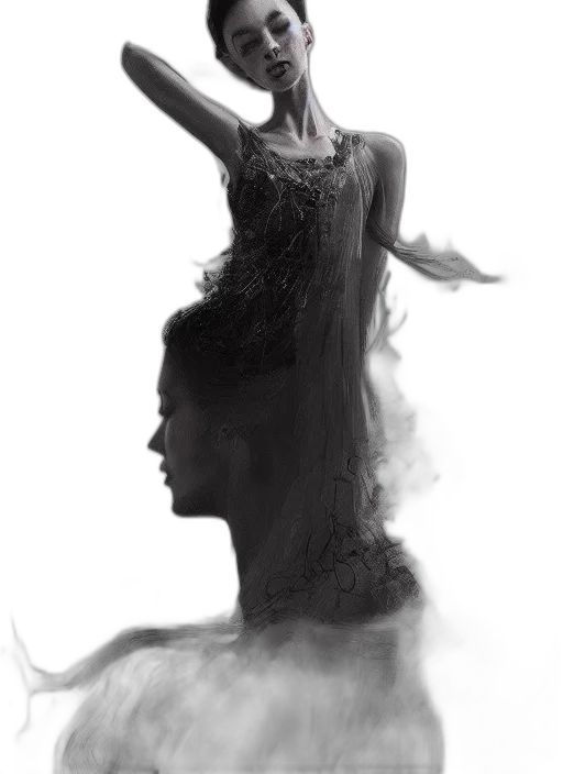 dress, hair, crown, creature transparent PNG cut-out