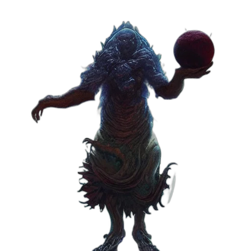 creature, staff, mask, dragon transparent PNG cut-out