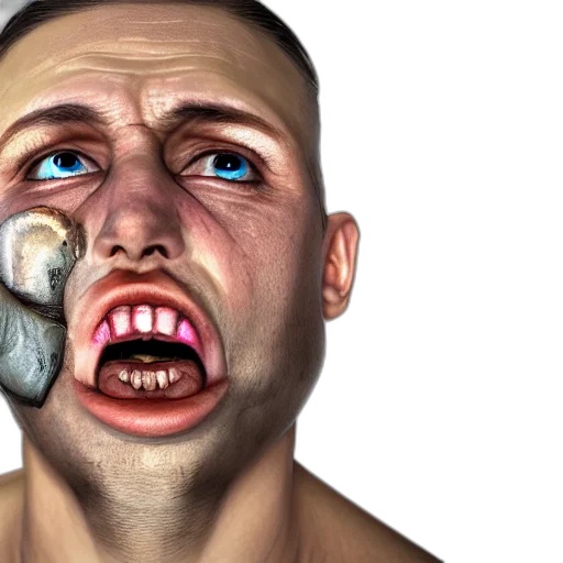 mask, face, creature, photorealistic, concept art, 3d render, comic book art, headshot transparent PNG cut-out