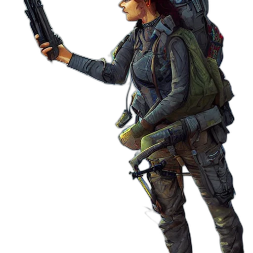 weapon, jacket, staff, concept art transparent PNG cut-out