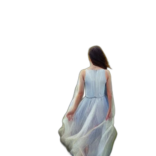 dress, creature, hair, robot, oil painting, photorealistic, 3d render, concept art transparent PNG cut-out