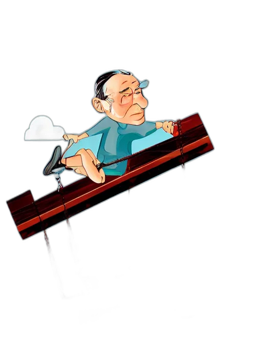 staff, furniture, umbrella, cartoon, concept art, old, man, swing transparent PNG cut-out