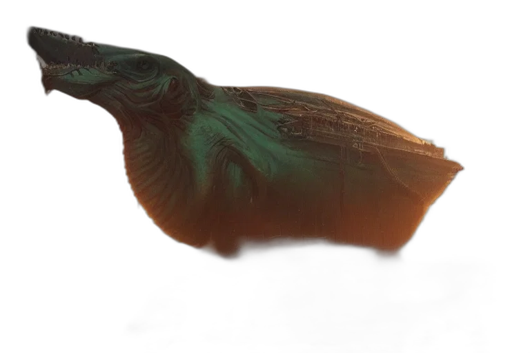 dragon, animal, creature, hair, 3d render, photorealistic, concept art, fantasy art transparent PNG cut-out
