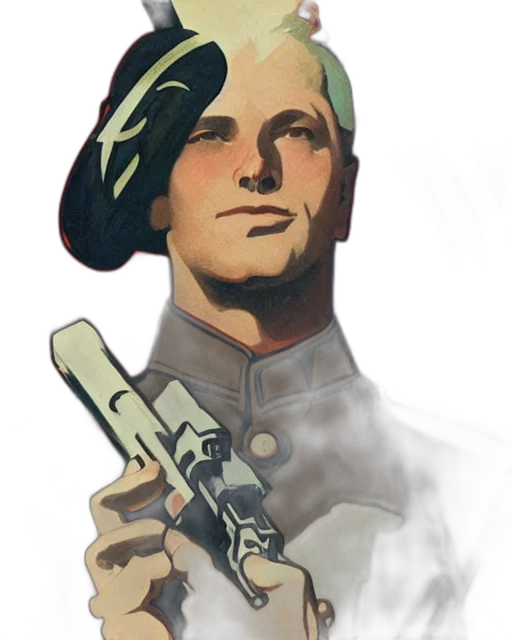 weapon, staff, face, hat, concept art, pixel art, comic book art, cartoon transparent PNG cut-out