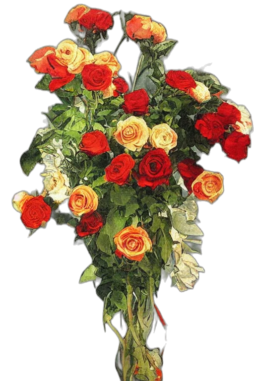 flower, crown, photorealistic, 3d render transparent PNG cut-out