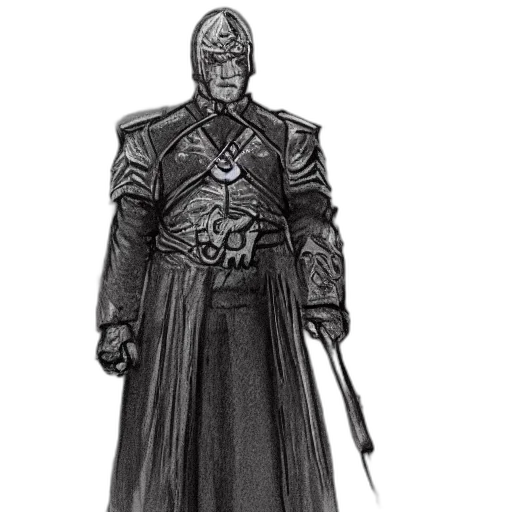 sword, staff, mask, concept art, fantasy art, comic book art, pencil sketch, dark transparent PNG cut-out