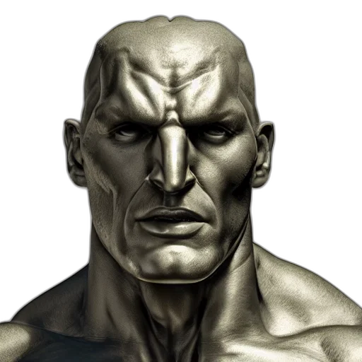 face, mask, comic book art, concept art, photorealistic, 3d render, portrait, statue transparent PNG cut-out