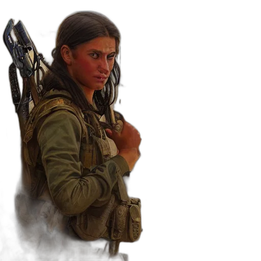 weapon, staff, jacket, concept art, photorealistic, comic book art, oil painting, beautiful transparent PNG cut-out